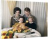 1960s 1970s Family Portrait With Holiday Roasted Turkey On Dining Table by Anonymous