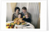 1960s 1970s Family Portrait With Holiday Roasted Turkey On Dining Table by Anonymous