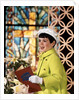1960s Smiling Happy Young Girl Easter Sunday Clothes Green Coat White Bonnet Hat Gloves Holding Church Hymnal by Anonymous