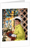1960s Smiling Happy Young Girl Easter Sunday Clothes Green Coat White Bonnet Hat Gloves Holding Church Hymnal by Anonymous
