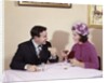 1960s Couple Drinking Cocktails At Table Husband Wife Indoor by Anonymous