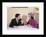 1960s Couple Drinking Cocktails At Table Husband Wife Indoor by Anonymous