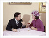 1960s Couple Drinking Cocktails At Table Husband Wife Indoor by Anonymous