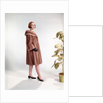 1960s Woman Wearing Fur Mink Coat by Anonymous