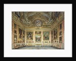 Interiors of the Palazzo Pitti, Florence: The Sala di Saturno with Perugino's 'Lamentation' flanked by paintings by Fra Bartolommeo and Raphael by Domenica Caligo by Anonymous