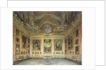 Interiors of the Palazzo Pitti, Florence: The Sala di Saturno with Perugino's 'Lamentation' flanked by paintings by Fra Bartolommeo and Raphael by Domenica Caligo by Anonymous