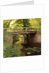 A Forest Stream with a Wooden Bridge by Marcus Bech Fritz