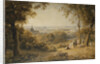 A View of Versailles with Elegant Figures in the Foreground at Sunset by George Barret the Younger