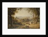 A View of Versailles with Elegant Figures in the Foreground at Sunset by George Barret the Younger