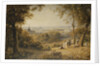 A View of Versailles with Elegant Figures in the Foreground at Sunset by George Barret the Younger