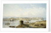An Extensive View of Lisbon on the River Tejo with the Praca do Terreiro do Paco, the Old Cathedral and the Castelo de S. Jorge by Anonymous