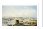 An Extensive View of Lisbon on the River Tejo with the Praca do Terreiro do Paco, the Old Cathedral and the Castelo de S. Jorge by Anonymous