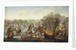 Franco-Spanish Action off the Port of Barcelona in July 1642 attributed to Pierre Puget by Anonymous