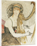 A Lady Playing a Harp by Gerda Wegener