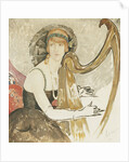 A Lady Playing a Harp by Gerda Wegener