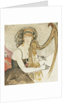 A Lady Playing a Harp by Gerda Wegener