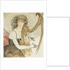 A Lady Playing a Harp by Gerda Wegener