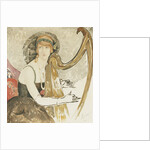 A Lady Playing a Harp by Gerda Wegener