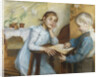 An Interior with a Boy Reading to a Girl by Maria Wiik