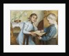 An Interior with a Boy Reading to a Girl by Maria Wiik