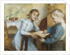 An Interior with a Boy Reading to a Girl by Maria Wiik