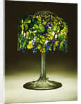 Tiffany Studios 'Grape' leaded glass and bronze table lamp by Anonymous