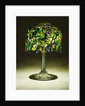 Tiffany Studios 'Grape' leaded glass and bronze table lamp by Anonymous