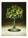Tiffany Studios 'Grape' leaded glass and bronze table lamp by Anonymous