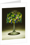 Tiffany Studios 'Grape' leaded glass and bronze table lamp by Anonymous