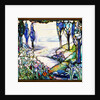Tiffany Studios leaded glass landscape window by Anonymous