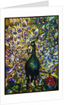 Tiffany Studios 'Peacock' leaded glass domestic window by Anonymous
