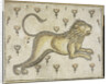 A Byzantine marble mosaic panel depicting a lion in a field of flowers by Anonymous