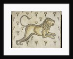 A Byzantine marble mosaic panel depicting a lion in a field of flowers by Anonymous