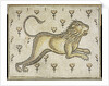 A Byzantine marble mosaic panel depicting a lion in a field of flowers by Anonymous