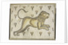 A Byzantine marble mosaic panel depicting a lion in a field of flowers by Anonymous