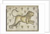 A Byzantine marble mosaic panel depicting a lion in a field of flowers by Anonymous