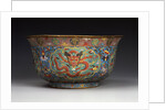 A large Ming cloisonne basin by Anonymous
