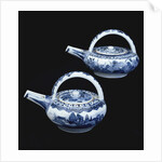 Two blue and white Arita ewers and covers by Anonymous