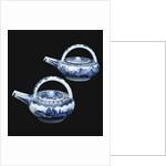 Two blue and white Arita ewers and covers by Anonymous