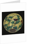 A large Ao-De Ko-Kutani dish depicting a peony by Anonymous