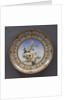 Meiji Period large cloisonne enamel charger with flowers by Anonymous