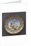 Meiji Period large cloisonne enamel charger with flowers by Anonymous