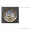 Meiji Period large cloisonne enamel charger with flowers by Anonymous