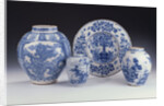 A selection of Frankfurt blue and white ceramics in a Chinese style, circa 1680-1690 by Anonymous