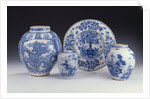 A selection of Frankfurt blue and white ceramics in a Chinese style, circa 1680-1690 by Anonymous