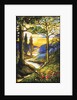 Tiffany Studios leaded glass scenic window by Anonymous