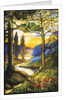Tiffany Studios leaded glass scenic window by Anonymous
