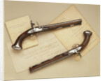 The Lafayette-Washington pair of steel-mounted 'saddle' pistols by Anonymous