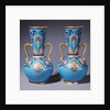 A pair of Minton twin-handled cloisonne vases by Anonymous
