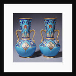 A pair of Minton twin-handled cloisonne vases by Anonymous